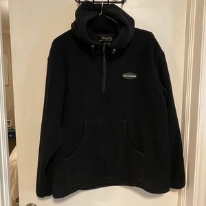 Fleece half zip hooded sweatshirt